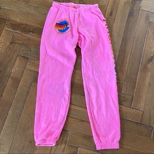 Aviator Nation Pink Sweatpants- stained- M